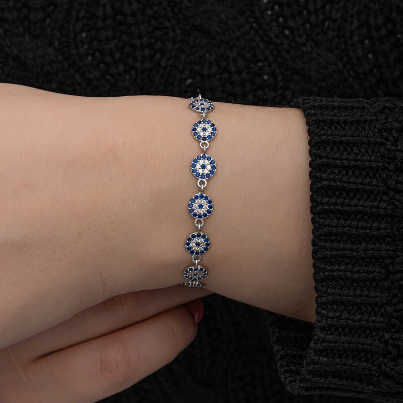 Stillove ​Gümüş Nazar Boncuklu Kadın Bileklik  Sl6992