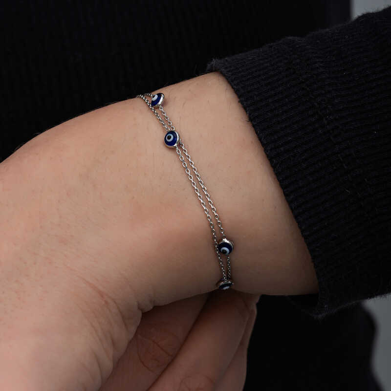 Gümüş Nazar Kadın Bileklik SL6718