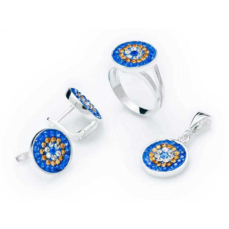 Stillove Gümüş Nazarli Yuvarlak Bayan Set Sl2257