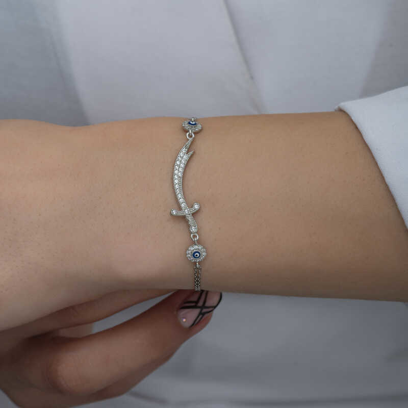 Stillove Gümüş Nazarlı Zülfikar Kadın Bileklik Sl5076 Stillove Gümüş Nazarlı Zülfikar Kadın Bileklik Sl5076