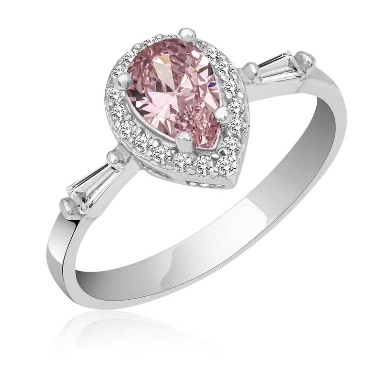 Stillove Gümüş Pembe Damla Taşli Kadin Yüzük Sl4701