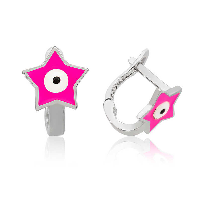 Stillove Gümüş Pembe Yıldız Çocuk Küpesi Sl3005