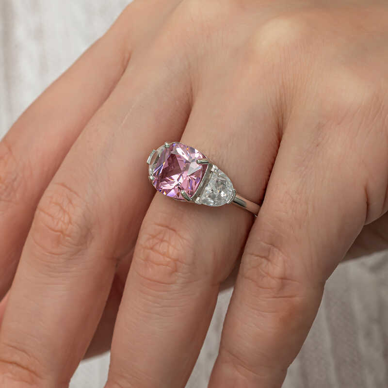 Gümüş Pembe Zirkon Taşlı Kadın Yüzük T8914 SL8254