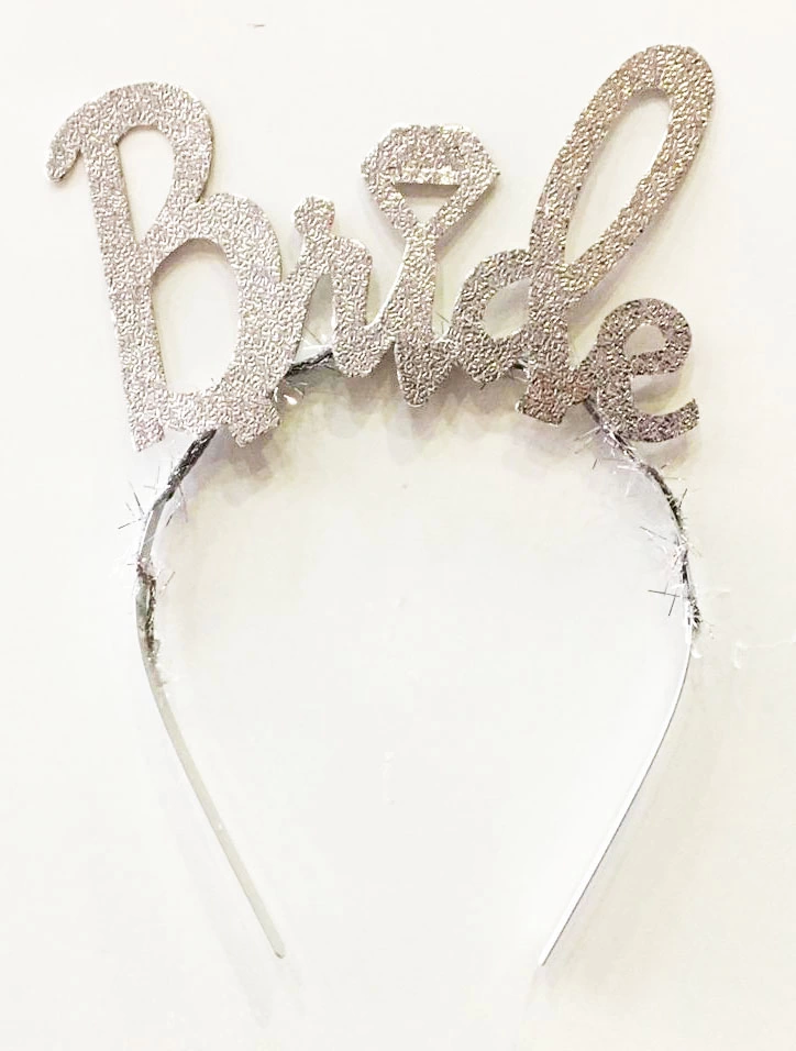 Gümüş Renk Bekarlığa Veda İtalik Yazı Alyanslı Bride Taç Gümüş Renk Bekarlığa Veda İtalik Yazı Alyanslı Bride Taç