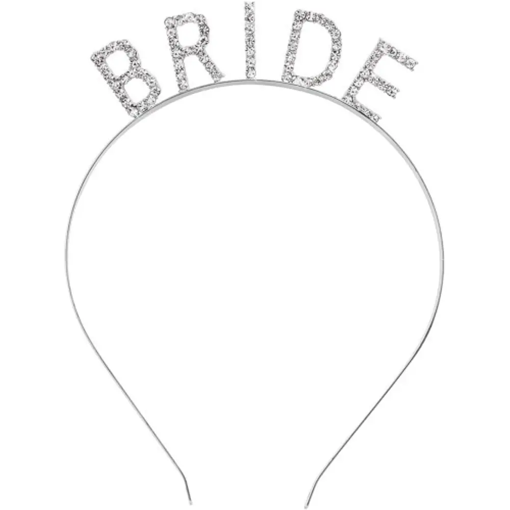 Gümüş Renk Bekarlığa Veda Kristal Taş Bride Tacı İthal 16x10 cm