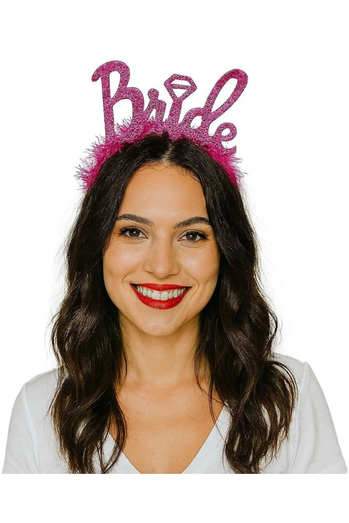 Gümüş Renk Bekarlığa Veda İtalik Yazı Alyanslı Bride Taç