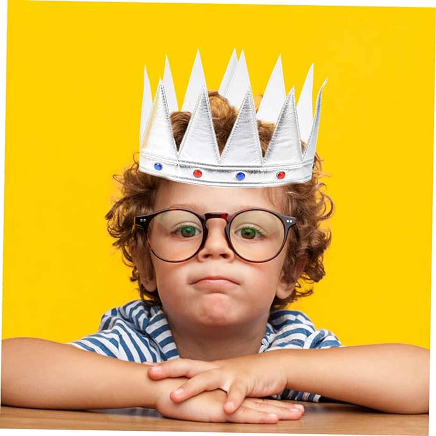 Gümüş Renk Eva Yumuşak Kral Kraliyet Tacı Yetişkin Çocuk Uyumlu 5