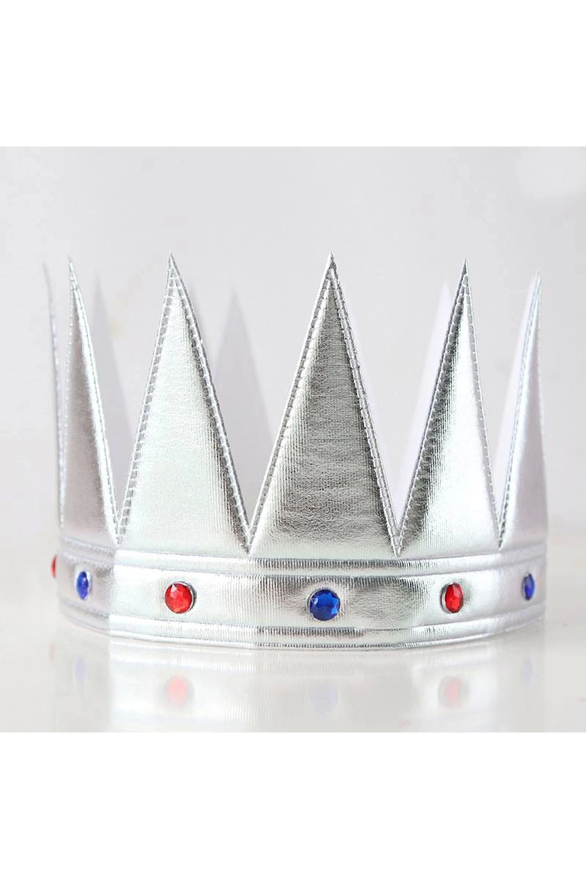 Trendmen Gümüş Renk Eva Yumuşak Kral Kraliyet Tacı Yetişkin Çocuk Uyumlu 5