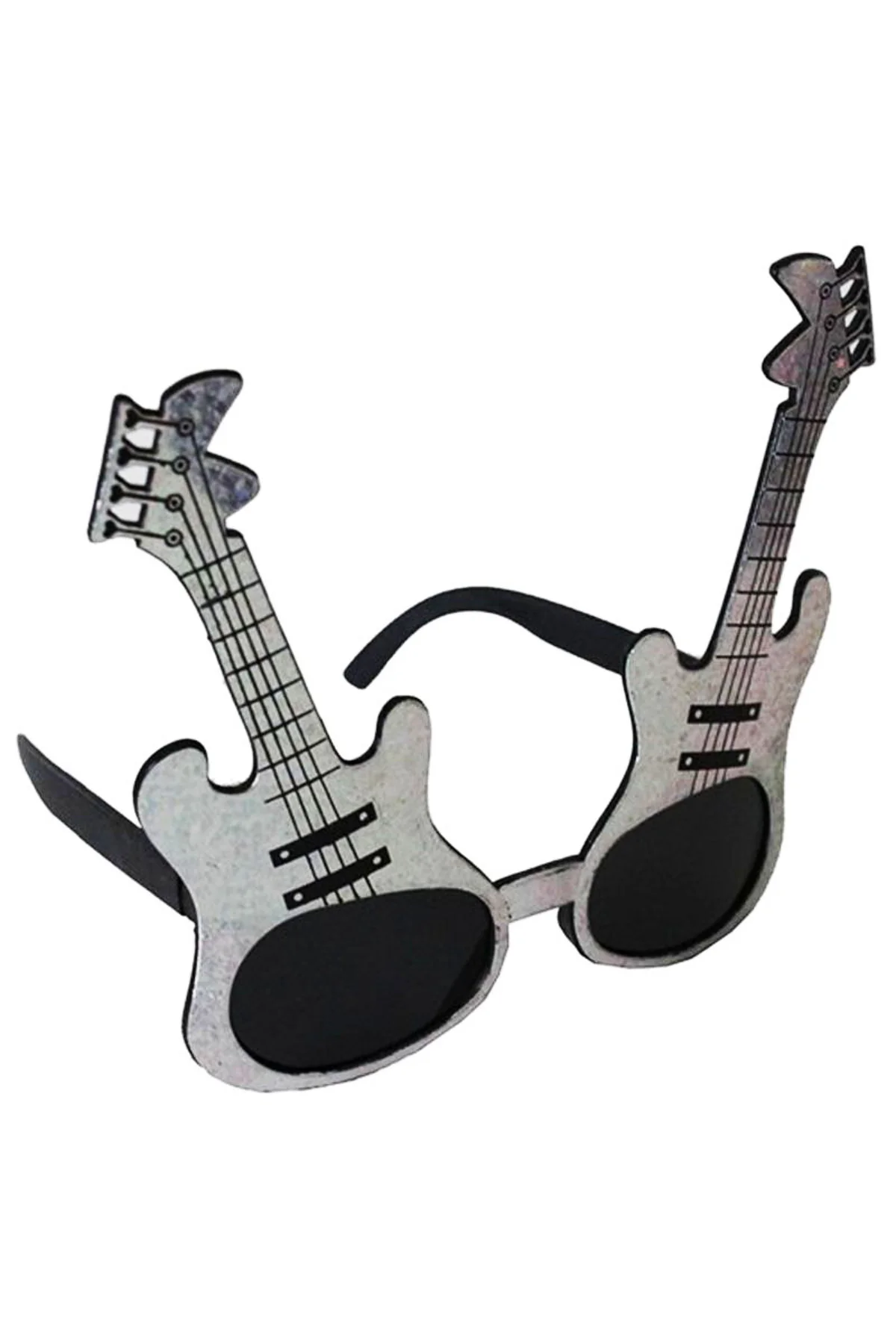 Gümüş Renk Gitar Şekilli Parti Gözlüğü