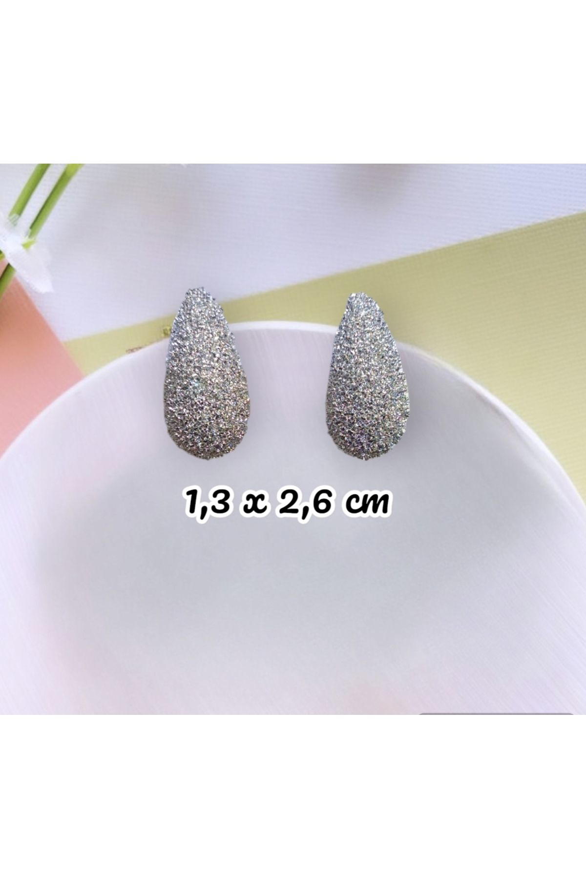 Bijuteri Küpe Gümüş Renk Gözyaşı Damlası Küpe