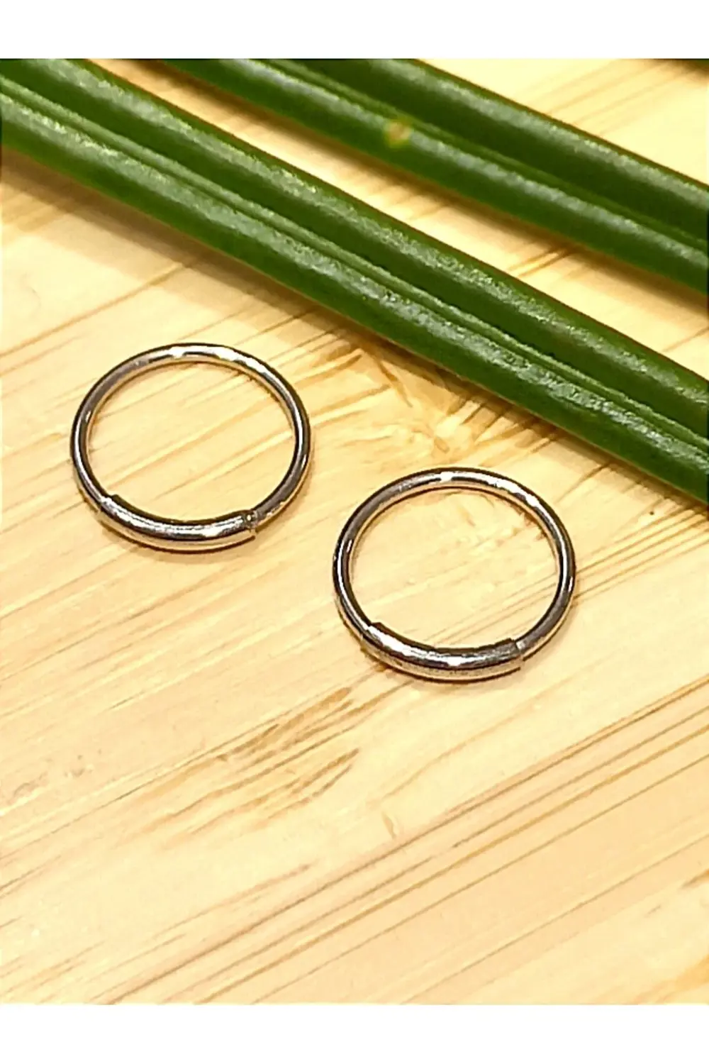 Gümüş Renk Halka Unisex Çelik Küpe