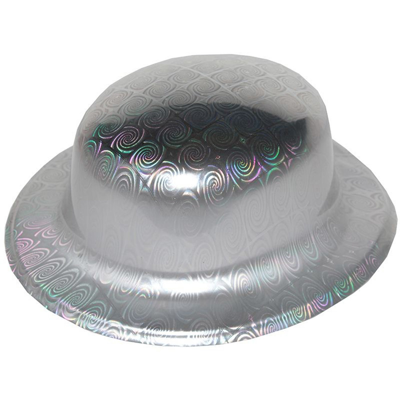 Gümüş Renk Hologramlı Plastik Yuvarlak Melon 27x24 cm Gümüş Renk Hologramlı Plastik Yuvarlak Melon 27x24 cm