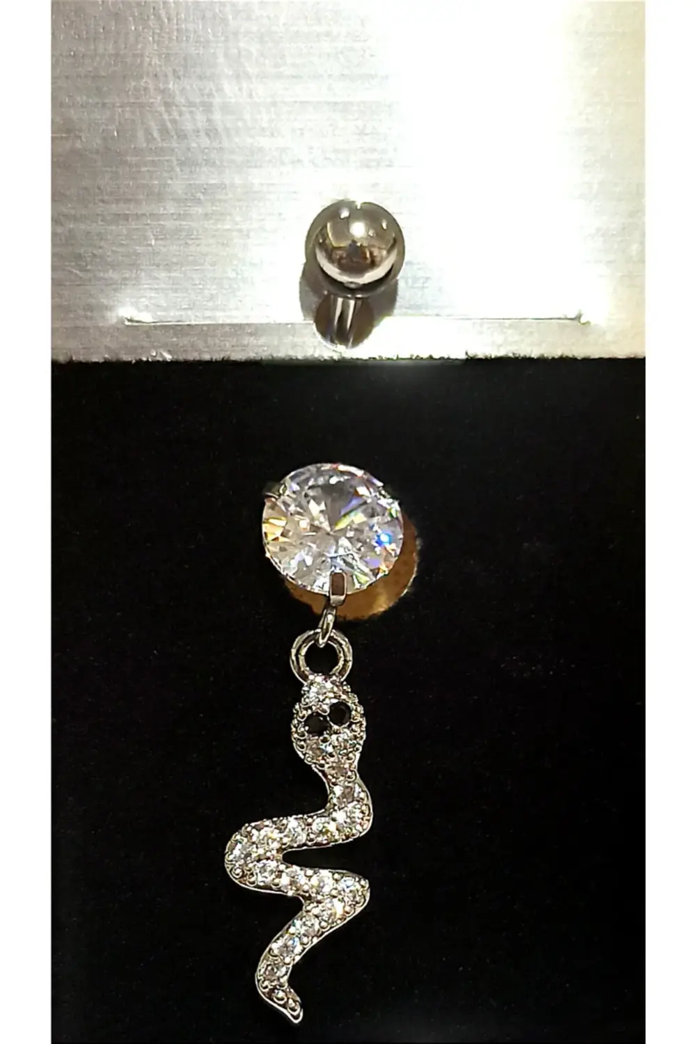 Gümüş Renk Lüks Figürlü Gösterişli Göbek Pirsing