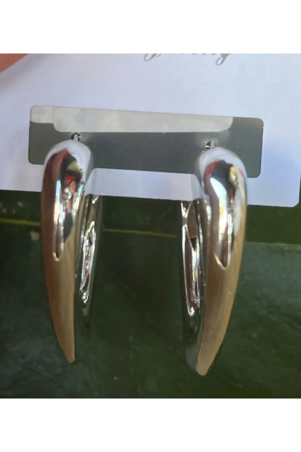 Gümüş Renk Lüks Gösterişli Halka Küpe