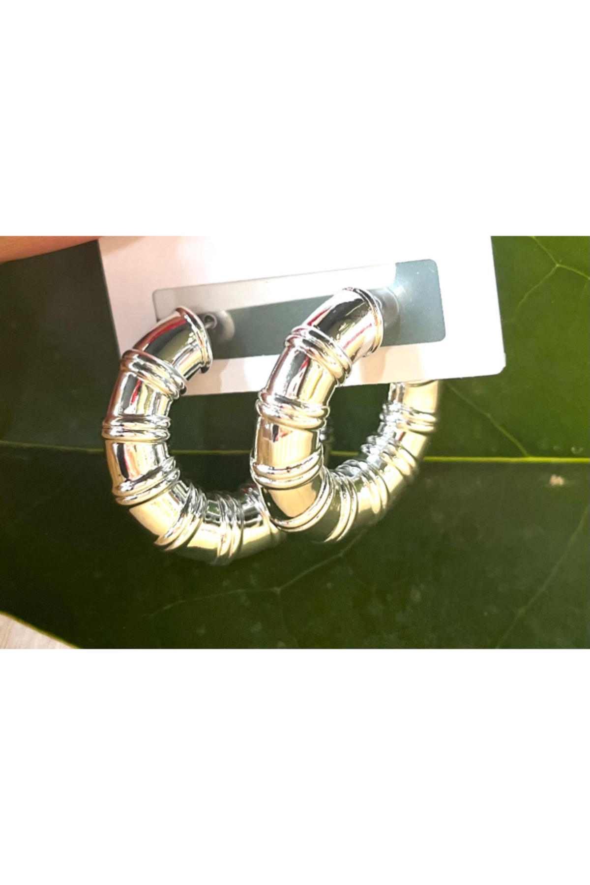 Monalisa Home Gümüş Renk Lüks Gösterişli Halka Küpe