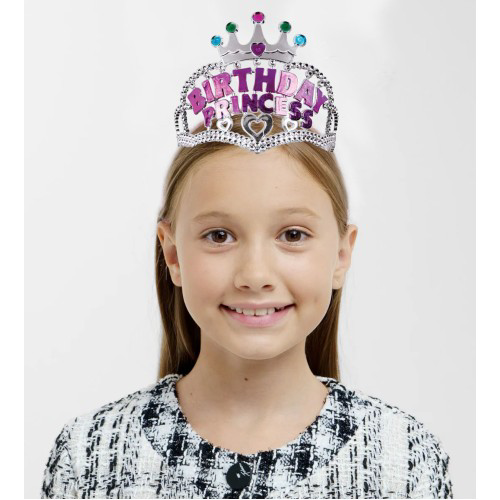 Gümüş Renk Taç Üzeri Pembe Birthday Prenses Yazılı Çocuk Parti Ta Gümüş Renk Taç Üzeri Pembe Birthday Prenses Yazılı Çocuk Parti Ta