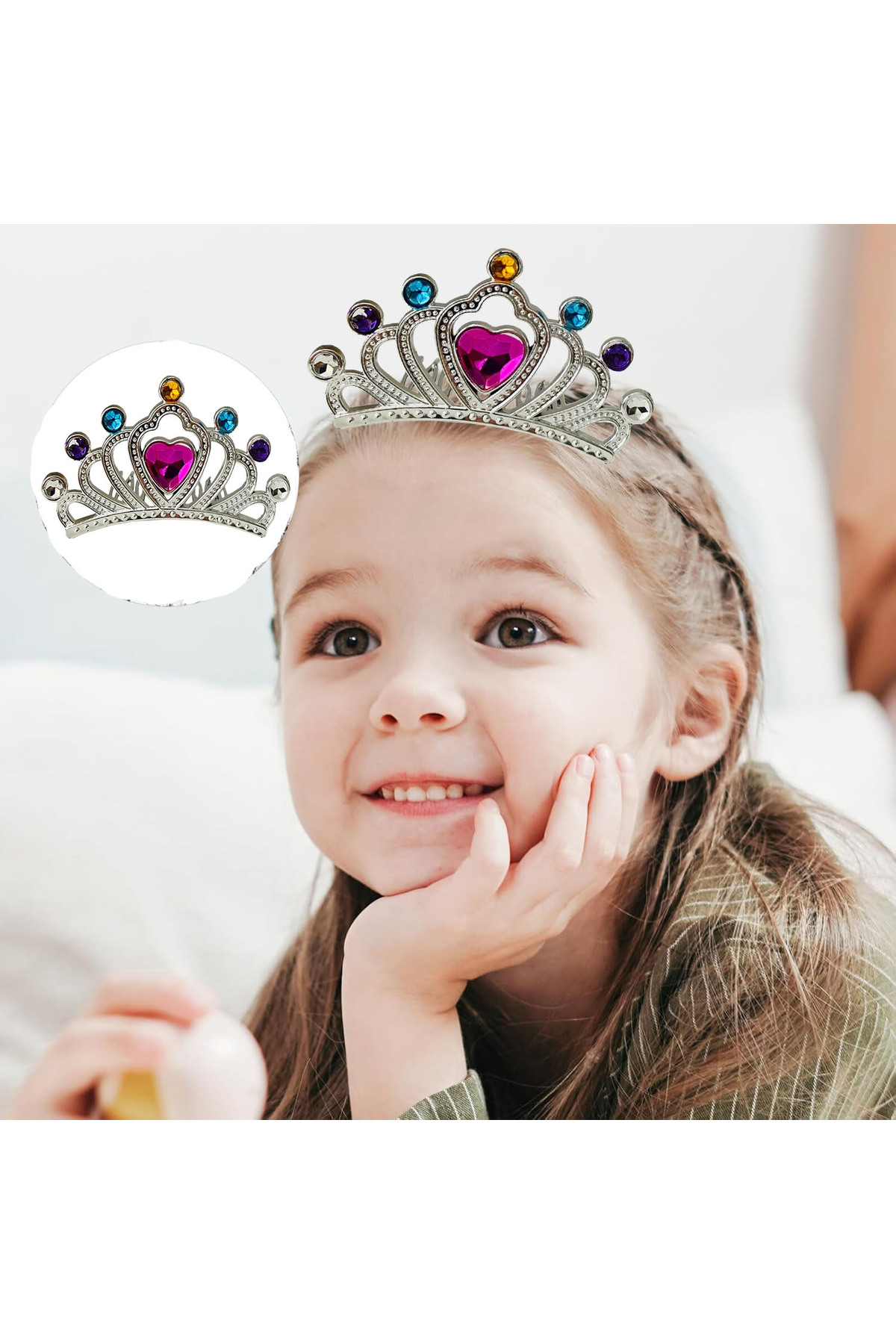 Ok Aksesuar Gümüş Renk Taraklı Model Prenses Kraliçe Tacı 1 No 12X7 Cm Go5060