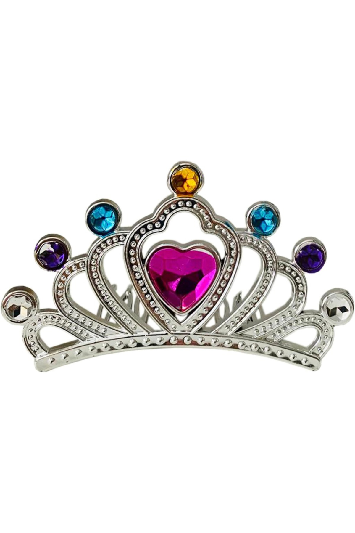 Ok Aksesuar Gümüş Renk Taraklı Model Prenses Kraliçe Tacı 1 No 12X7 Cm Go5060