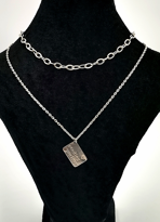 Gümüş Renk Zincirli Figürlü Karamaz Lüks Kolye