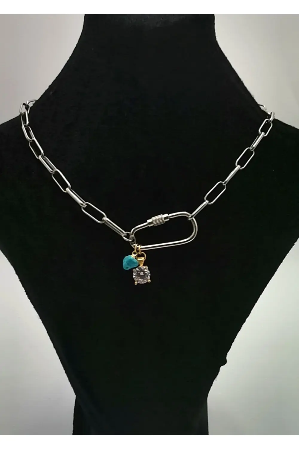 Gümüş Renk Zincirli Figürlü Lüks Kararmaz Kolye