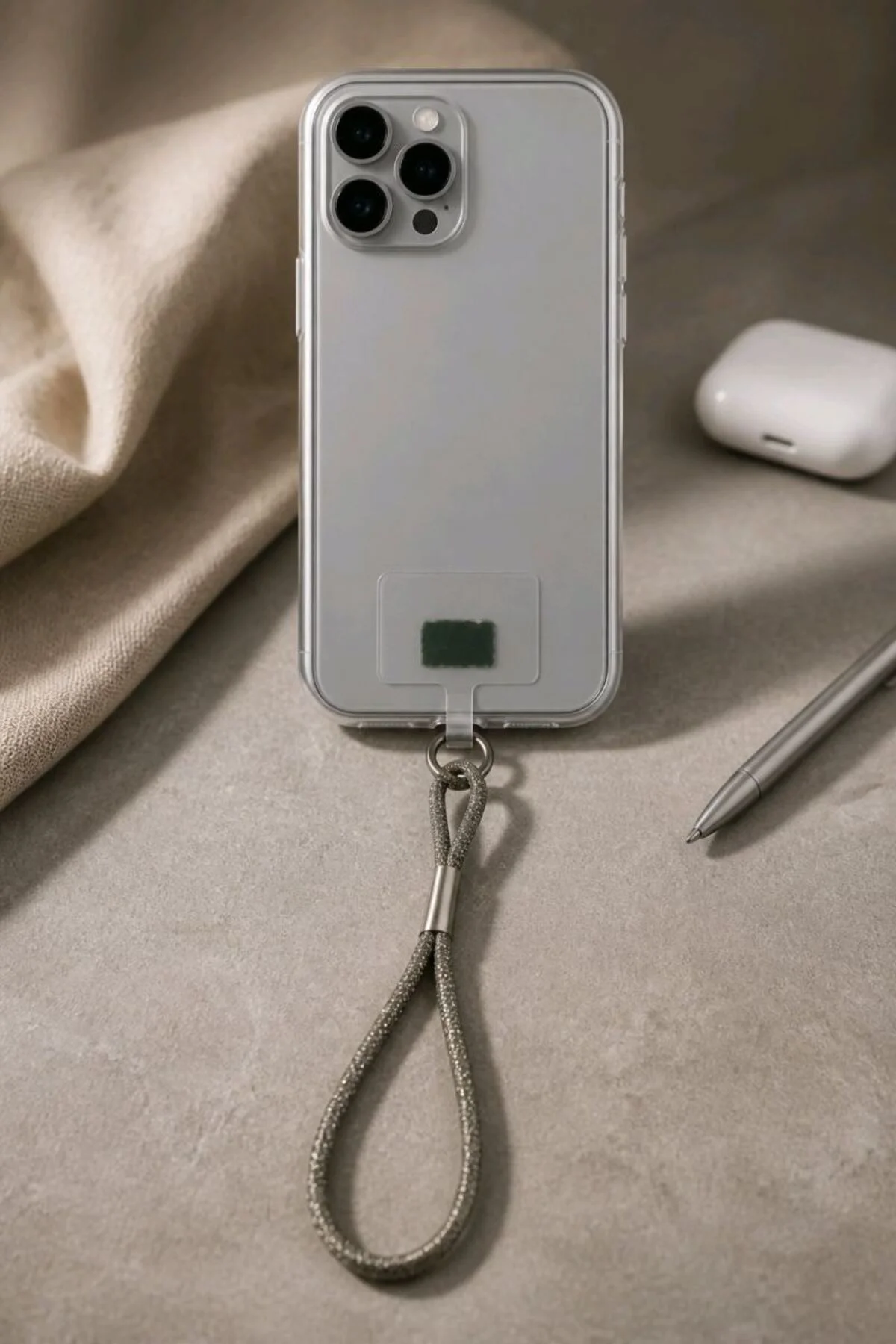 Gümüş Renkli 25 cm Uzunluğunda Telefon Askısı