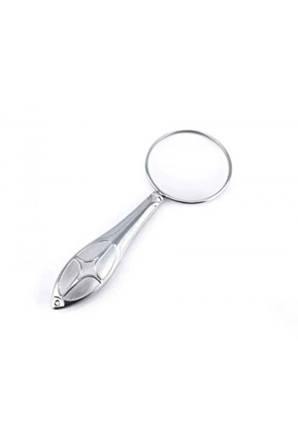 -Gümüş Renkli 45mm Cam Lens, Zarif Tasarımlı Metal Büyüteç-mg1815