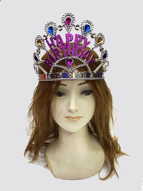 Gümüş Renkli Happy Birthday Yazılı Doğum Günü Tacı