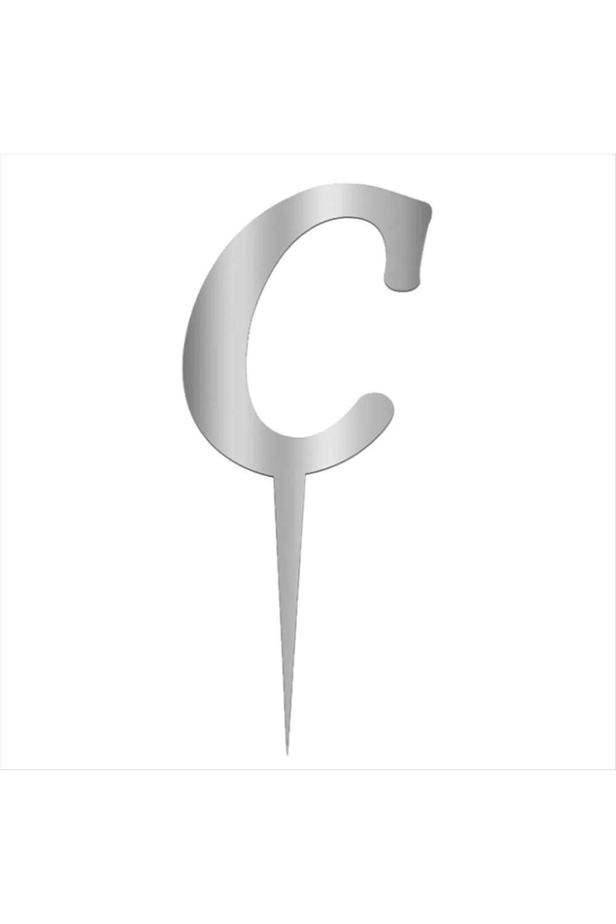 Gümüş Renkli Harf Pasta ve Kek Pleksi