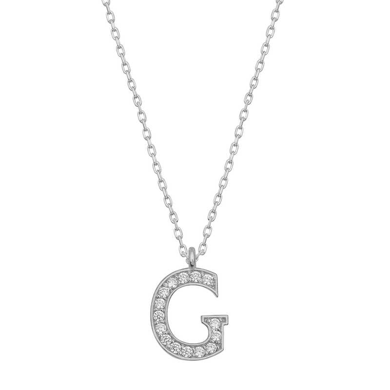 Gümüş Rodyum G Harfi Kadın Kolye SL4818 Gümüş Rodyum G Harfi Kadın Kolye SL4818