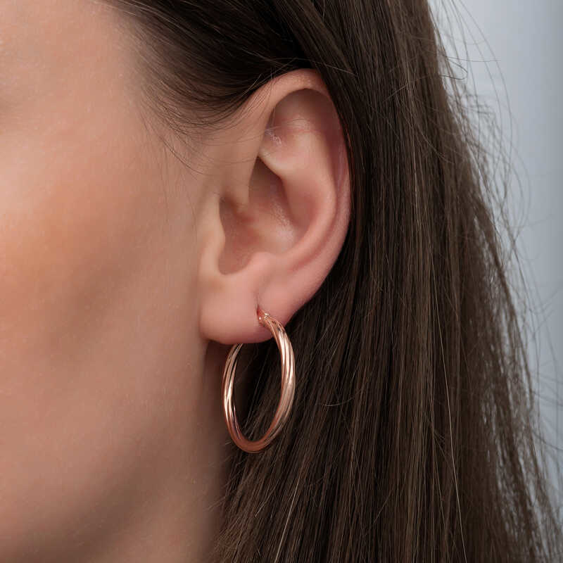 Gümüş Rose 3 mm Burgu Şarnel Küpe  SL6709