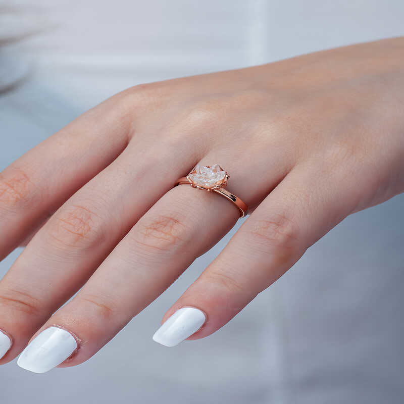 Stillove Gümüş Rose Beyaz Lotus Çiçeği Yüzük  Sl3381