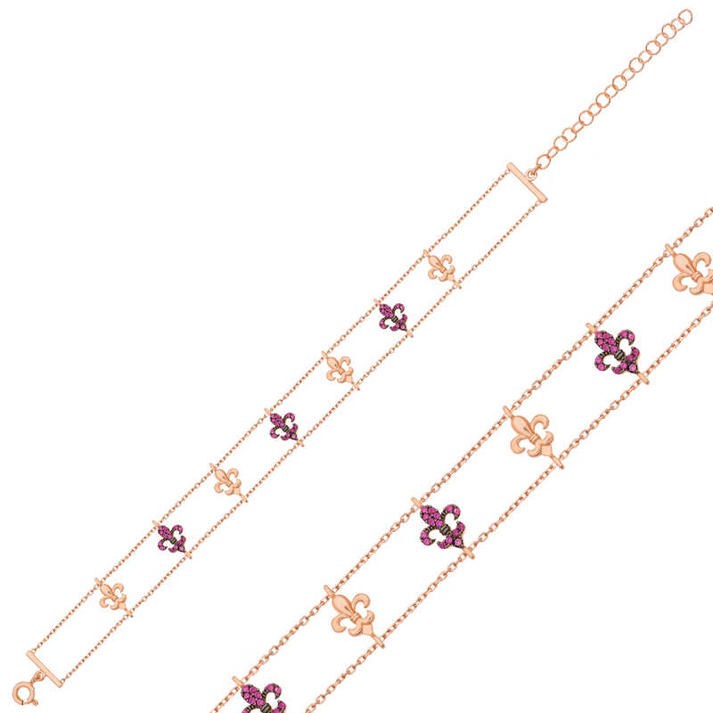 Gümüş Rose Çiçek Desenli Bayan Bileklik SL1545