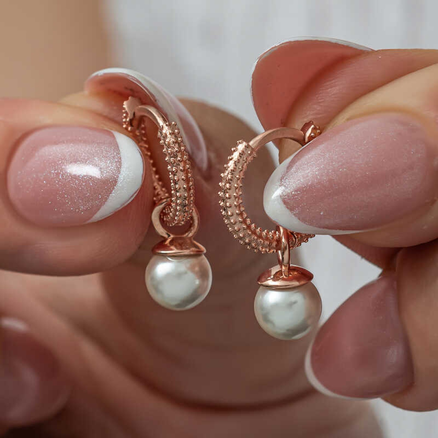 Gümüş Rose İnci Kadın Küpe Gümüş Rose İnci Kadın Küpe