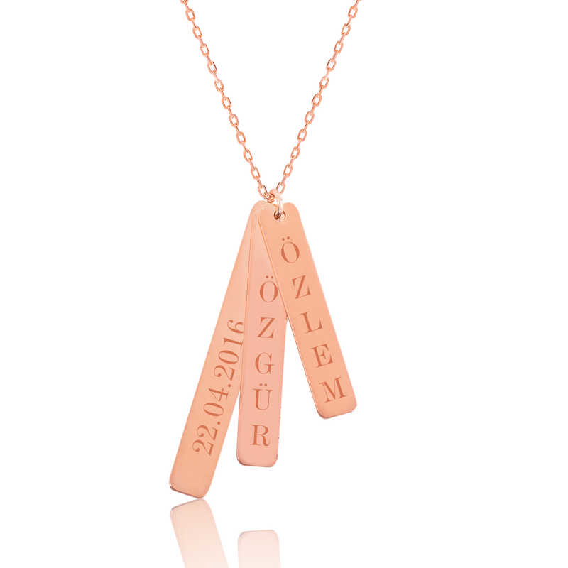 Stillove Gümüş Rose İsimlik Çubuk Plaka Kolye Sl2749 Stillove Gümüş Rose İsimlik Çubuk Plaka Kolye Sl2749