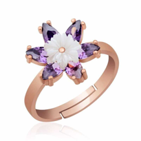 Stillove Gümüş Rose Mor Lotus Çiçeği Yüzük Stillove Gümüş Rose Mor Lotus Çiçeği Yüzük