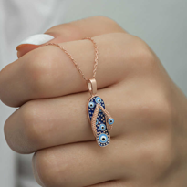 Gümüş Rose Nazar Parmak Arası Terlik Kadın Kolye Fiyatı, Yorumları ve Özellikleri