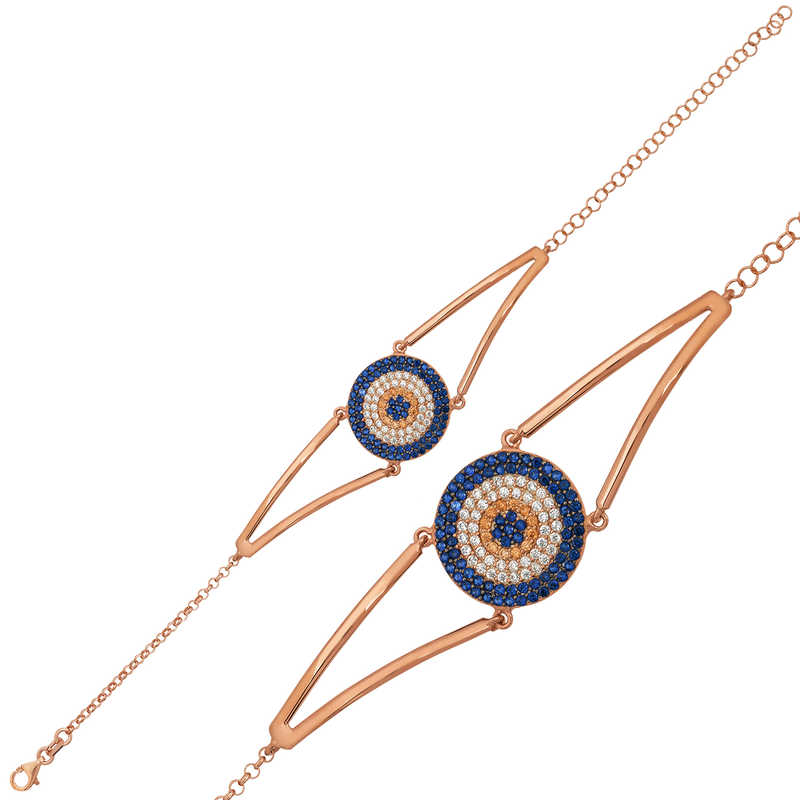 Gümüş Rose Nazar Bayan Bileklik  SL1393