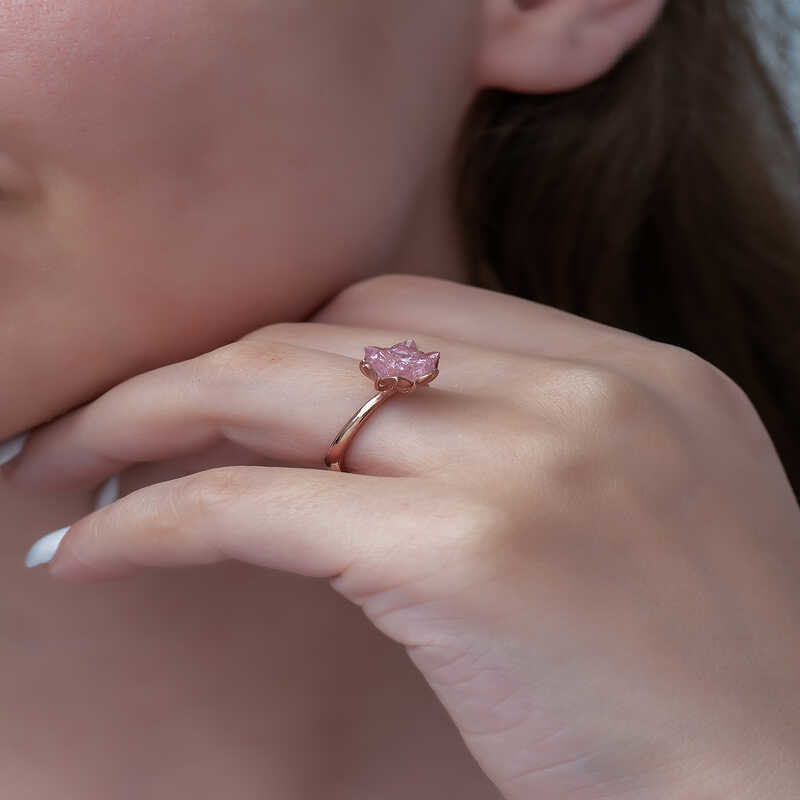 Stillove Gümüş Rose Pembe Lotus Çiçeği Yüzük Sl3549 Stillove Gümüş Rose Pembe Lotus Çiçeği Yüzük Sl3549