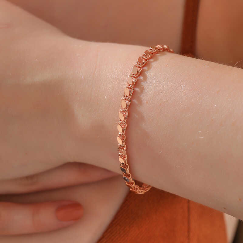 Stillove Gümüş Rose Pullu Zincir Kadin Bileklik Sl6237