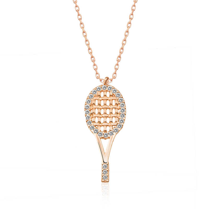 Gümüş Rose Tenis Raketi Bayan Kolye SL3624