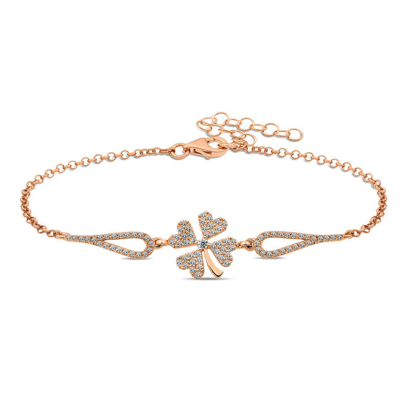 Gümüş Rose Yonca Bileklik SL3825