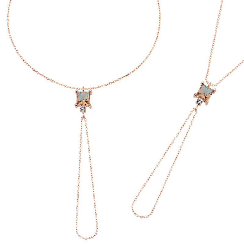 Stillove Gümüş Rose Zültanit Taşli Kare Şahmeran Sl4383