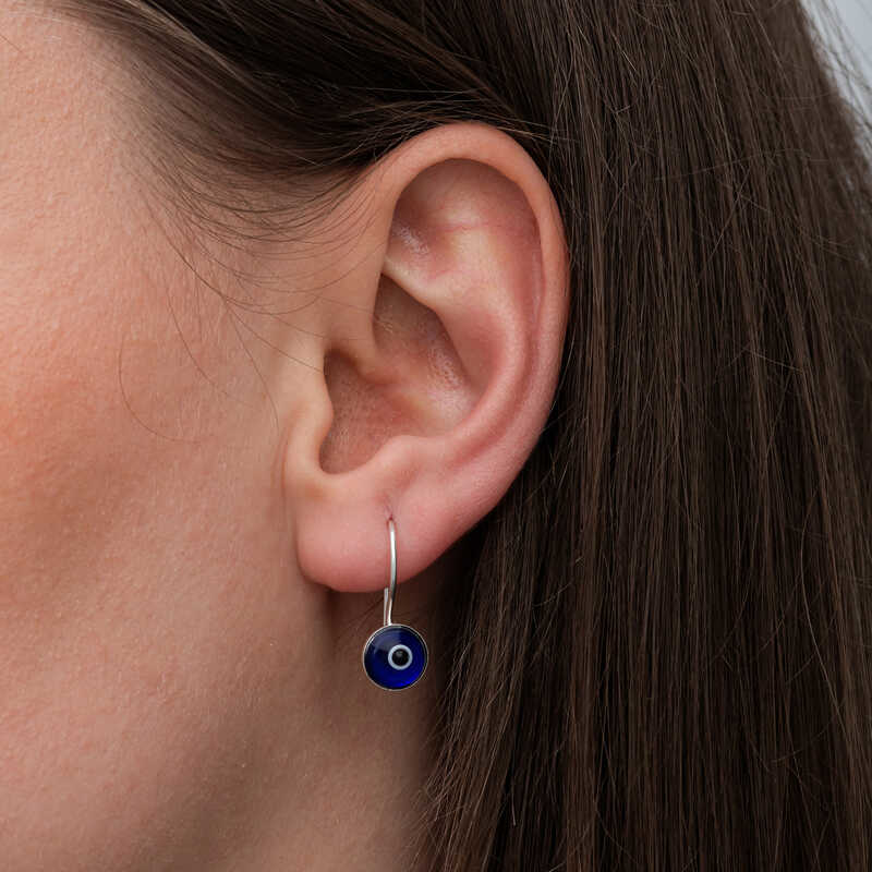 Gümüş Sallantılı Nazar Kadın Küpe SL6670