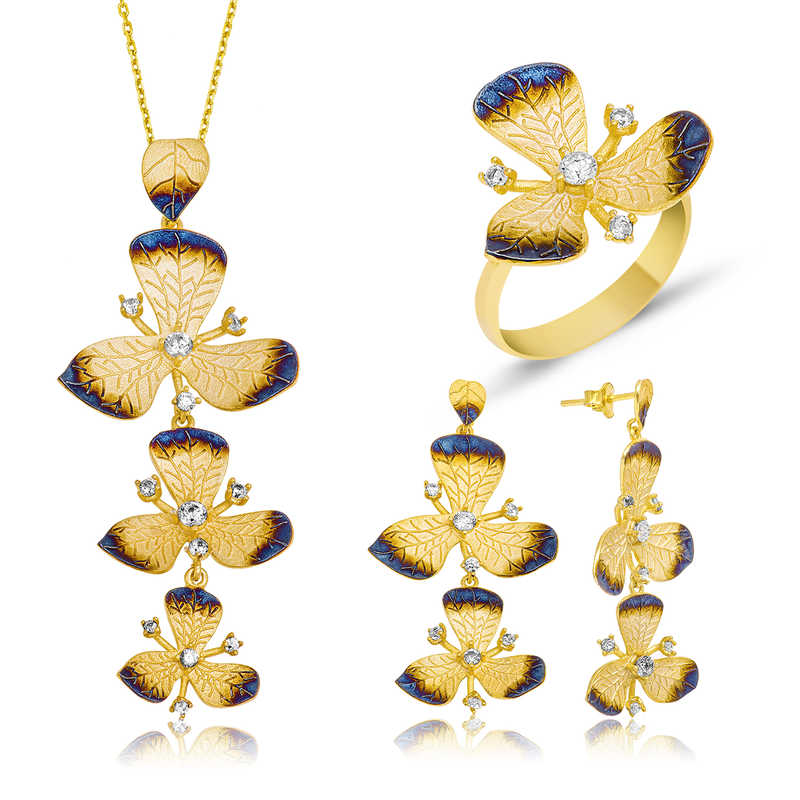 Stillove Gümüş Sari Çiçek Bayan Set Sl2328