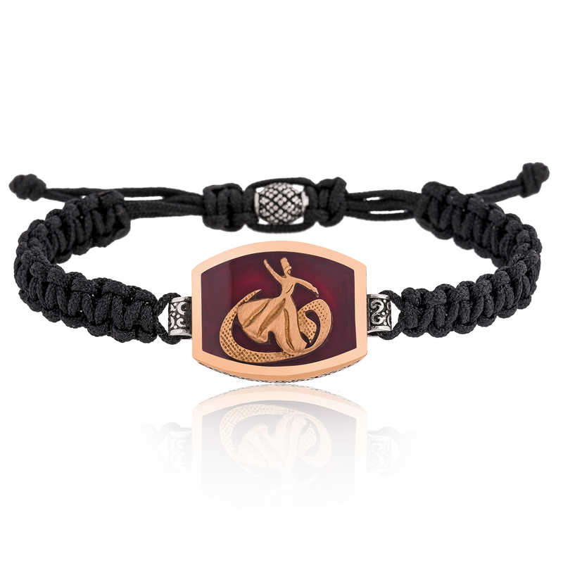 Gümüş Semazen Vav Desenli Makrome Erkek Bileklik SL1403 Gümüş Semazen Vav Desenli Makrome Erkek Bileklik SL1403