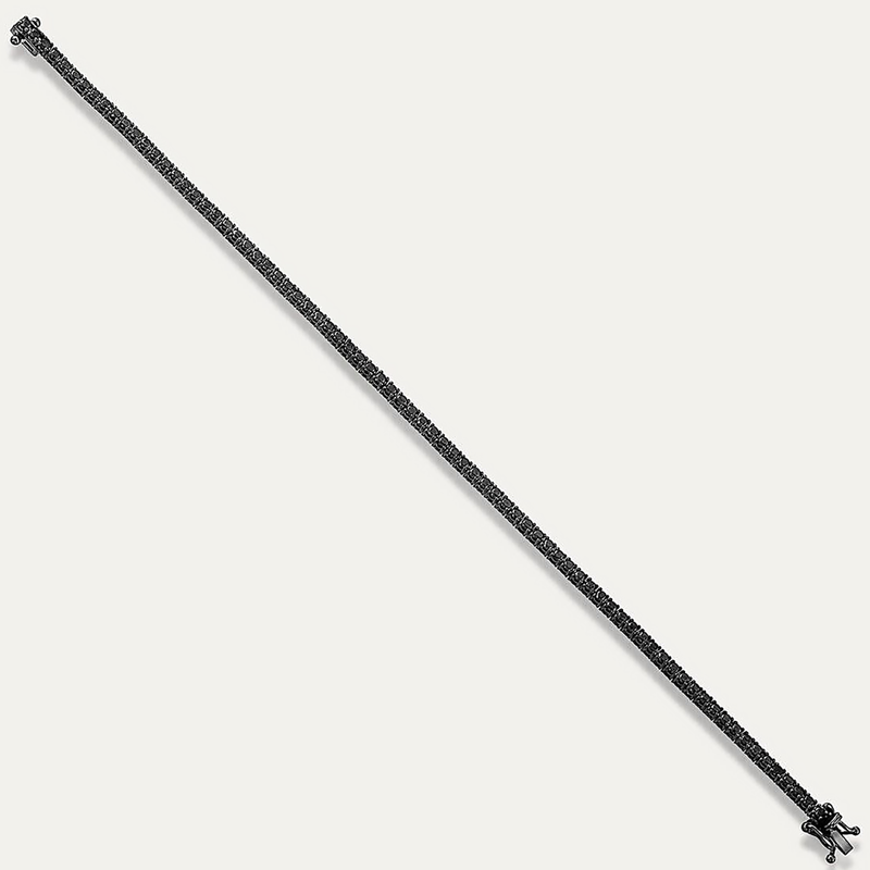 Gümüş Siyah Taşlı Su Yolu Bileklik SL5651