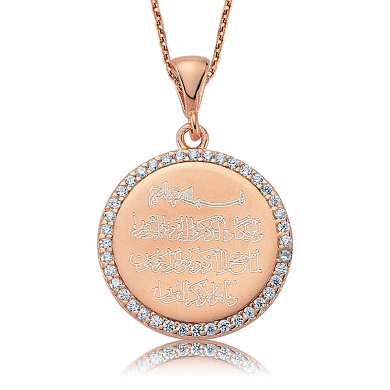Gümüş Taşlı Nazar Duası Bayan Kolye SL1874 Gümüş Taşlı Nazar Duası Bayan Kolye SL1874
