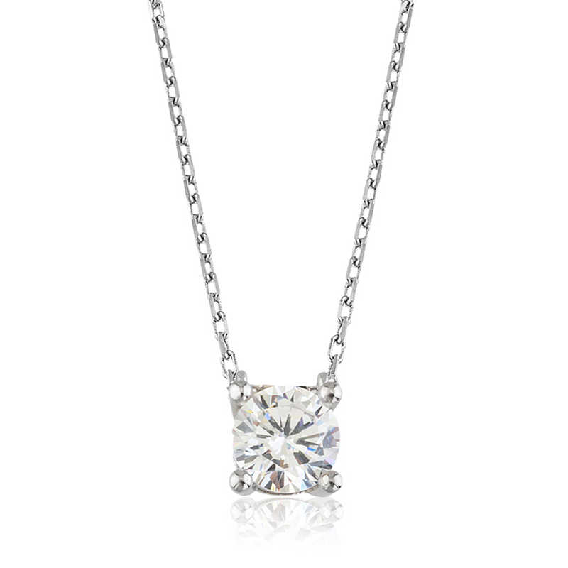 Gümüş Tek Taş Bayan Kolye  SL1913