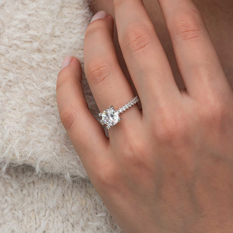 Gümüş Tektaş Tamtur Kadın Yüzük SL10753