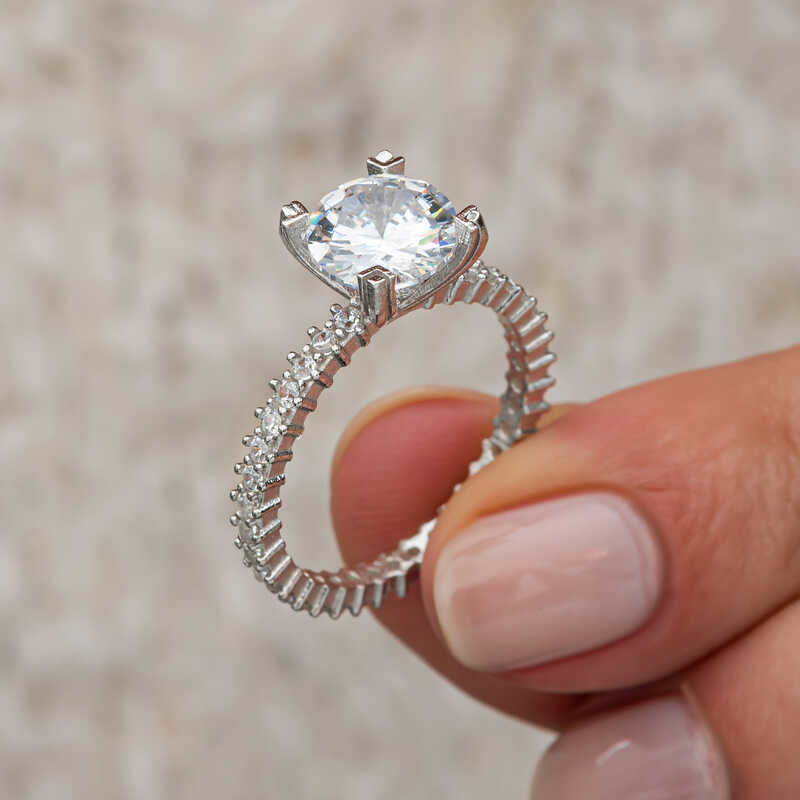 Gümüş Tektaş Tamtur Kadın Yüzük SL10753